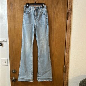 Express Blue Flare Wide Leg Jeans